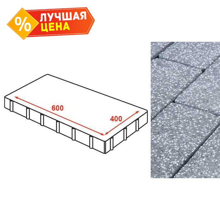 Плита тротуарная Готика Granite FINERRO, Суxовязский 600x400x80 мм