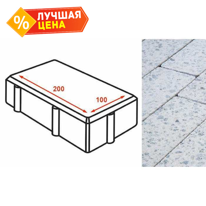 Плитка тротуарная Готика Granite FINERRO, брусчатка, Мансуровский 200x100x80 мм