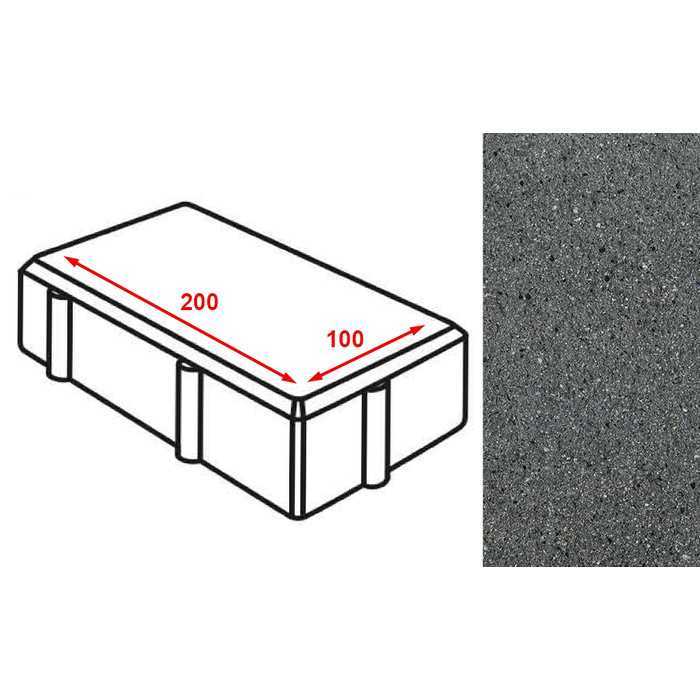 Плитка тротуарная Готика Granite FERRO, брусчатка, Исетский 200x100x60 мм