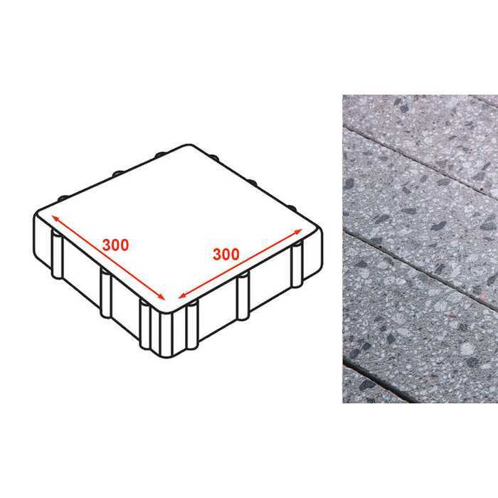 Плита тротуарная Готика Granite FINERRO, Галенит 300x300x80 мм